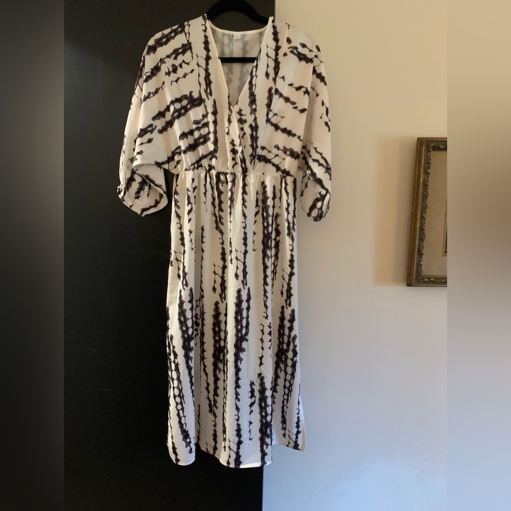 new without tags elastic waist midi dress cute belted size small